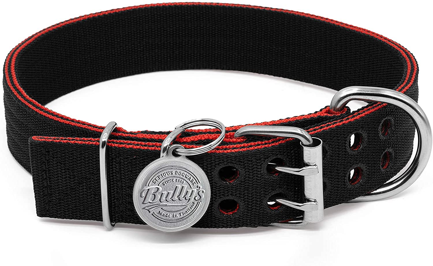 Pit Bull Collar - Heavy Duty Nylon Dog Collar with Stainless Steel Hardware for Large Dogs | Perfect for Training, Walking & Outdoor Adventures
