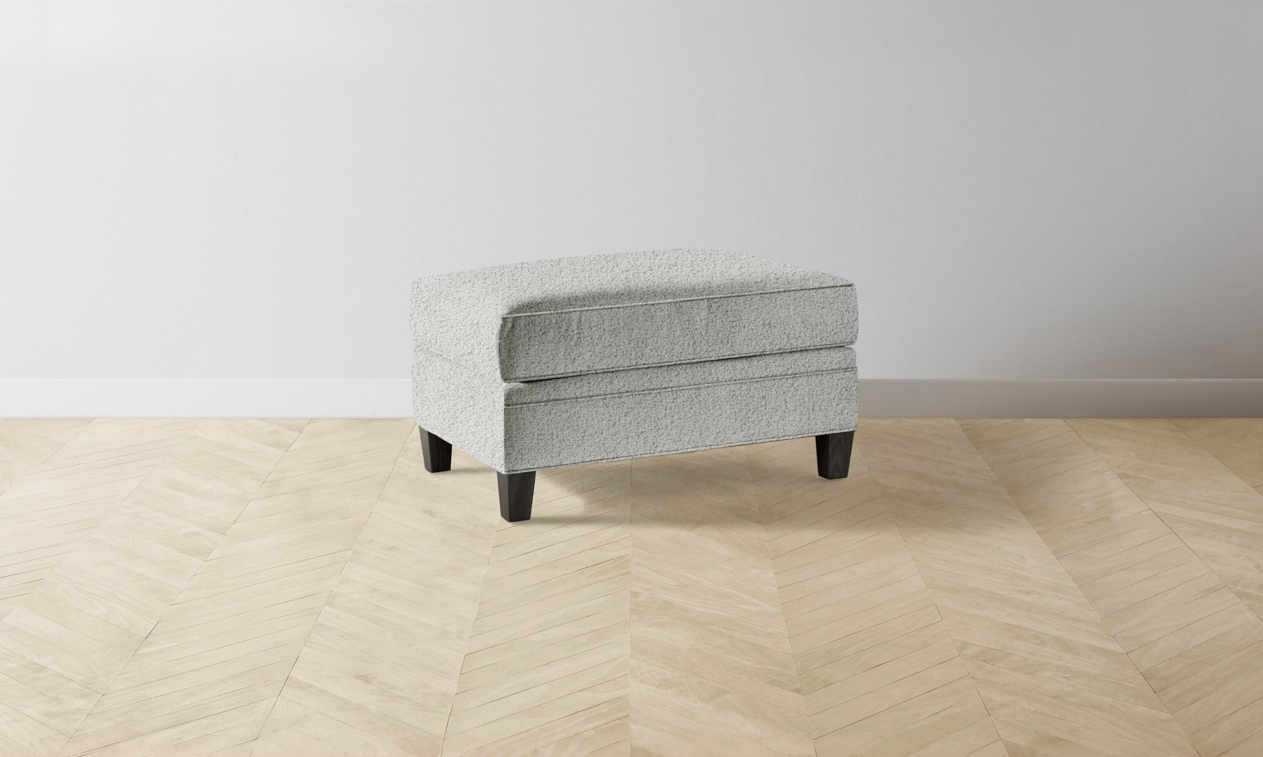 Carmine Ottoman - Soft Woolen Bouclé Fabric Footstool with Sturdy Wooden Legs | Perfect for Living Room, Bedroom & Home Decor