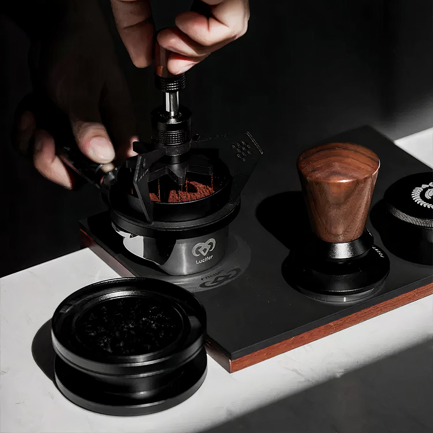 Premium Geared Spinning WDT Tool for Espresso - Professional Coffee Grounds Distributor & Leveler for Baristas & Home Brewing - Perfect for Espresso Machine Preparation & Latte Art