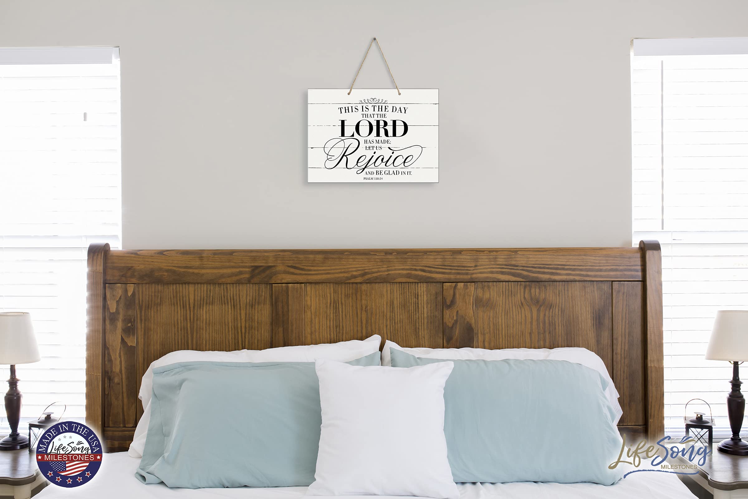 LifeSong Wooden Wall Sign 12x15in - Bible Verse Decor for Couples & Housewarming Gifts | Home & Wedding Decor