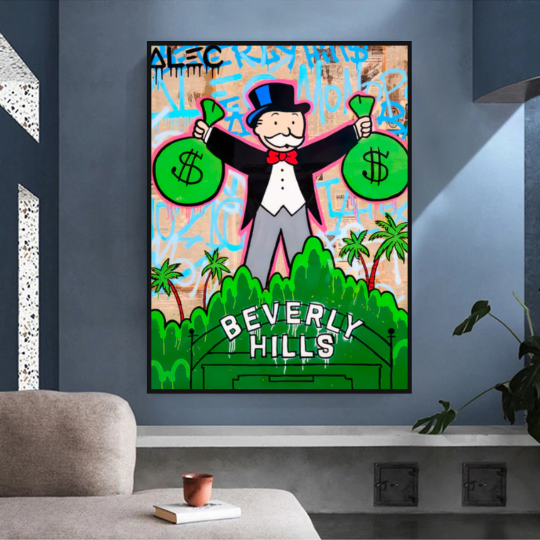Alec Monopoly Man Holding Bag - Limited Edition Street Art Prints for Home & Office Decor | Exclusive Urban Art Collection