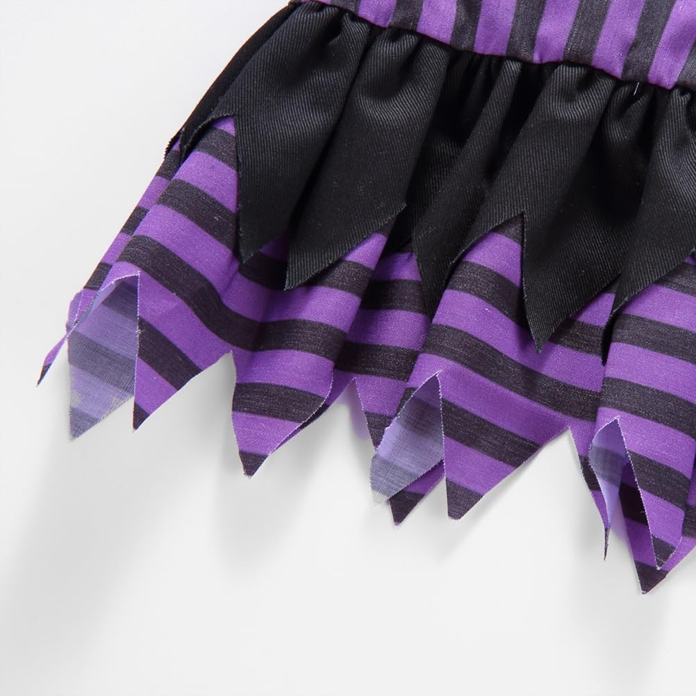 Hemobllo Halloween Dog Costume - Purple Wizard Witch Outfit with Hat for Small & Medium Dogs | Funny Pet Cosplay Costume for Halloween Parties & Dress-Up Play