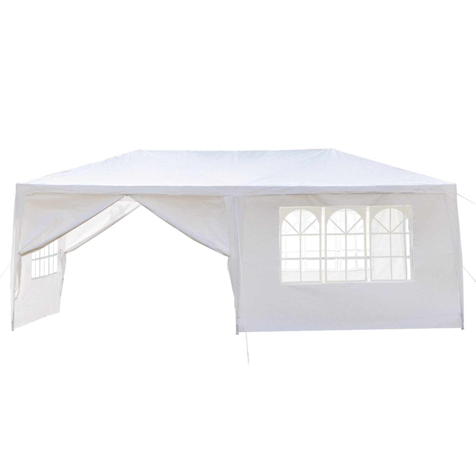 10'x20' Heavy Duty Waterproof Outdoor Party Tent - White Canopy with 6 Removable Sidewalls for Weddings, Events & Backyard Gatherings | Perfect for Garden Parties, BBQ, Picnics & Outdoor Celebrations