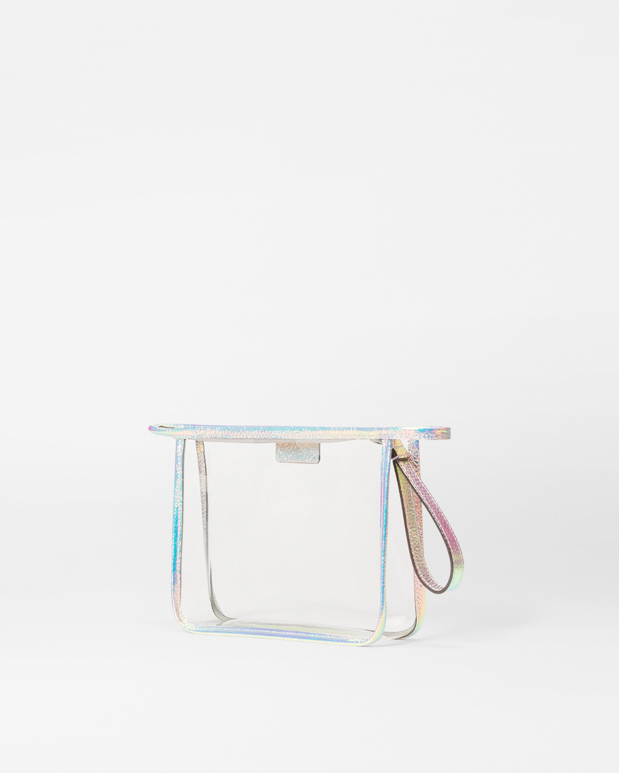 Opal Leather Small Clear Metro Clutch - Stylish & Trendy Women's Evening Bag for Parties, Weddings & Special Occasions