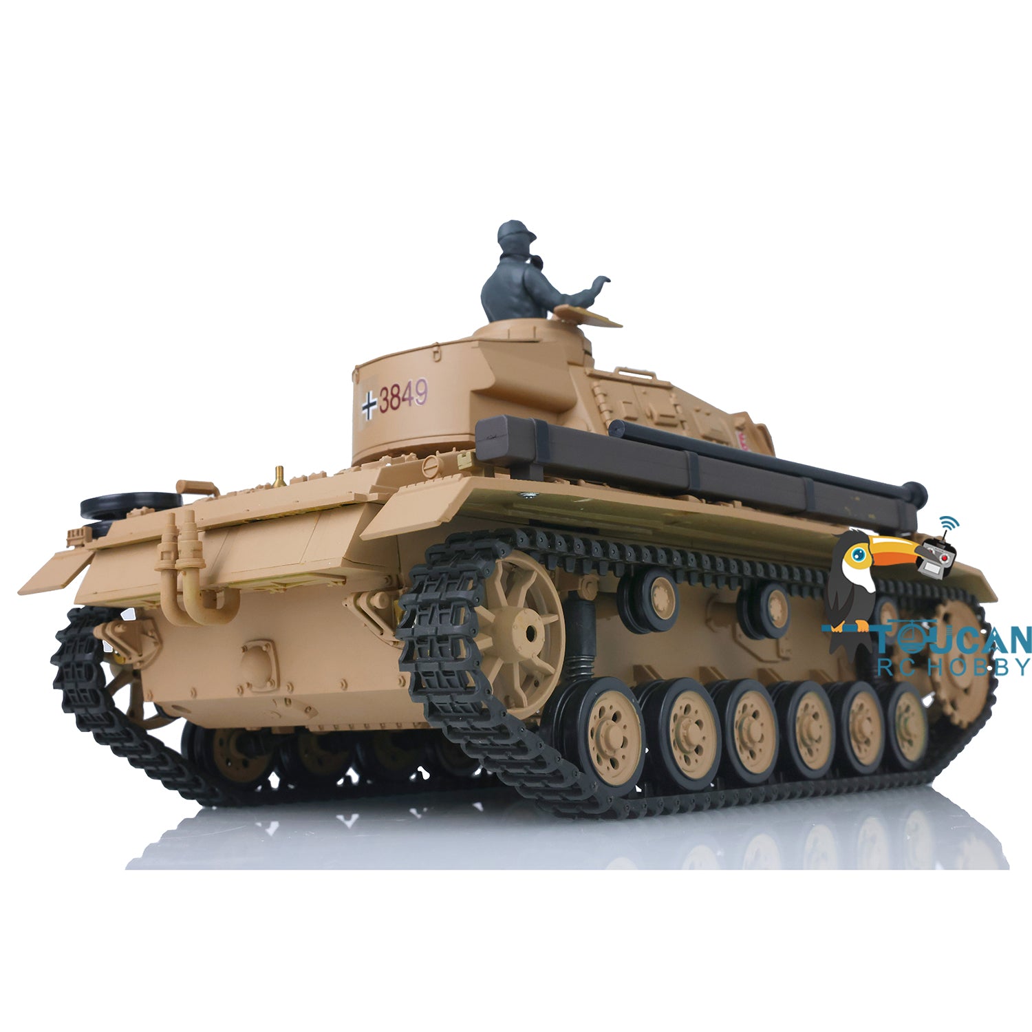 2.4GHz Henglong 1/16 Scale German Panzer III H Remote Control Tank RTR Model - Ready to Run with Battery (US Stock) - Perfect for RC Battle Simulation, Military Collecting & Outdoor Play