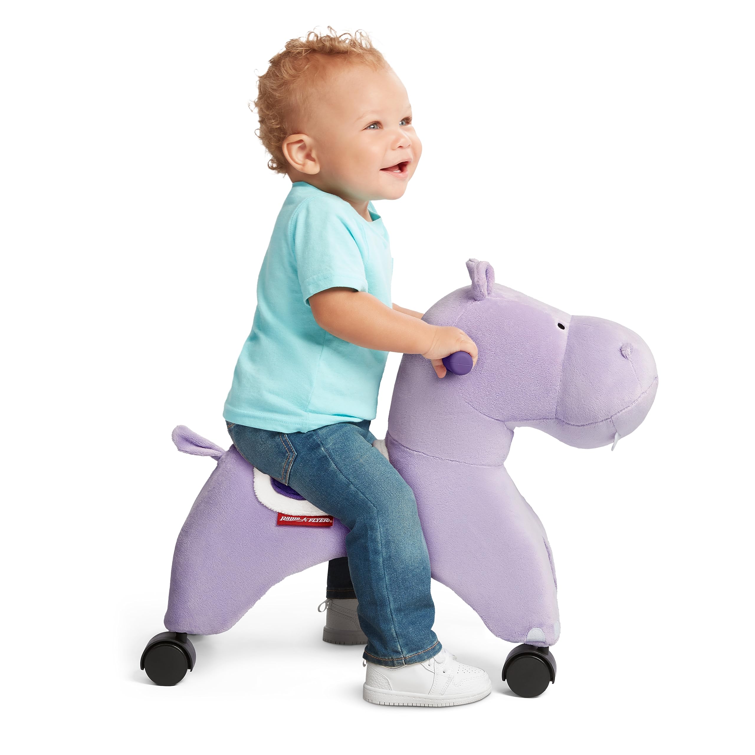 Radio Flyer Holly The Rolling Hippo - Toddler Ride-On Toy for Kids Ages 1-3 Years | Large Push Walker with Wheels | Indoor & Outdoor Play for Early Childhood Development