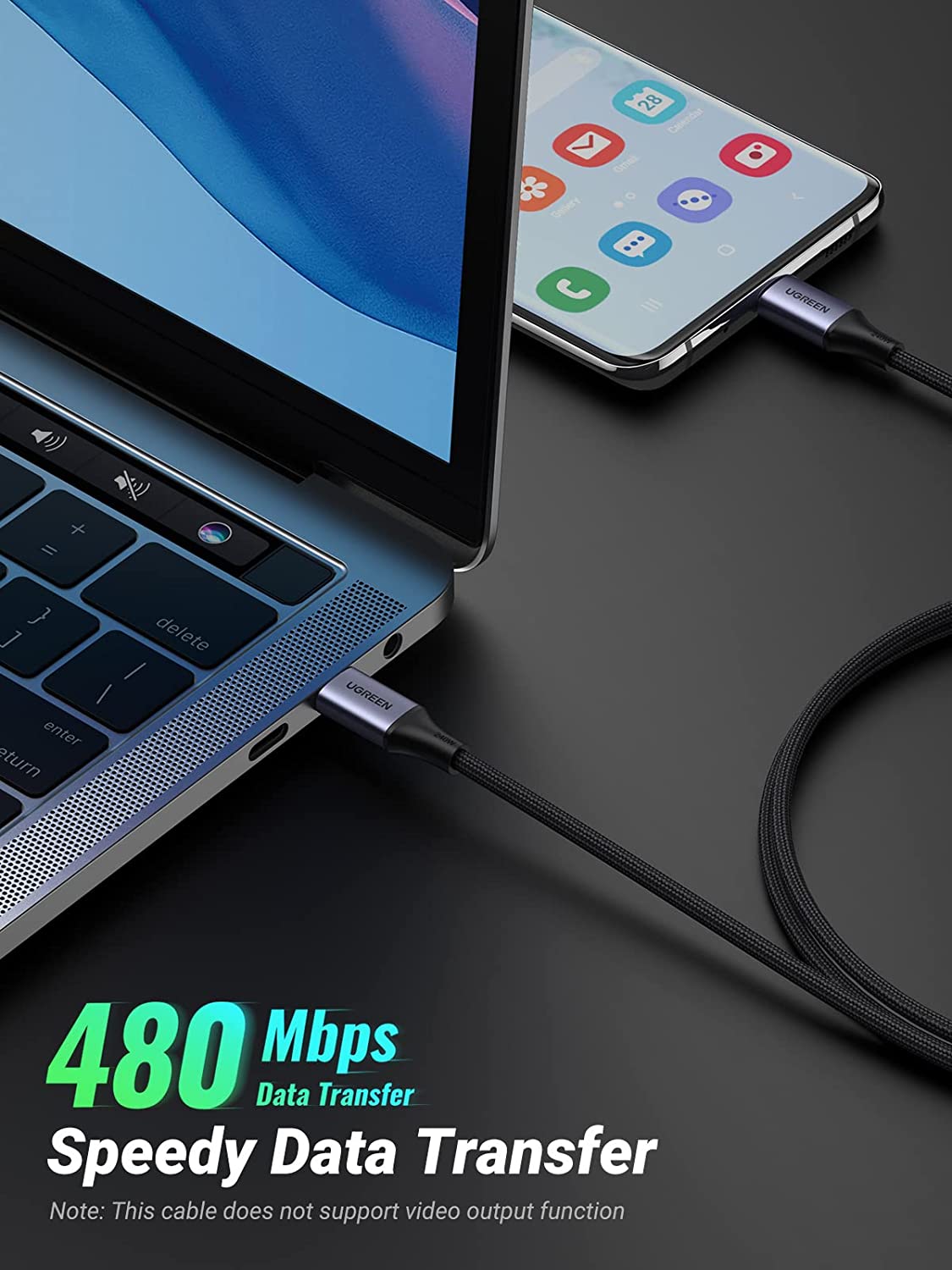 UGREEN 240W PD3.1 USB C to USB C Fast Charging Cable 6.6ft, Compatible with MacBook Pro/Air, iPad Pro, iPhone 15/14/13, Samsung Galaxy - Perfect for Home, Office & Travel Charging