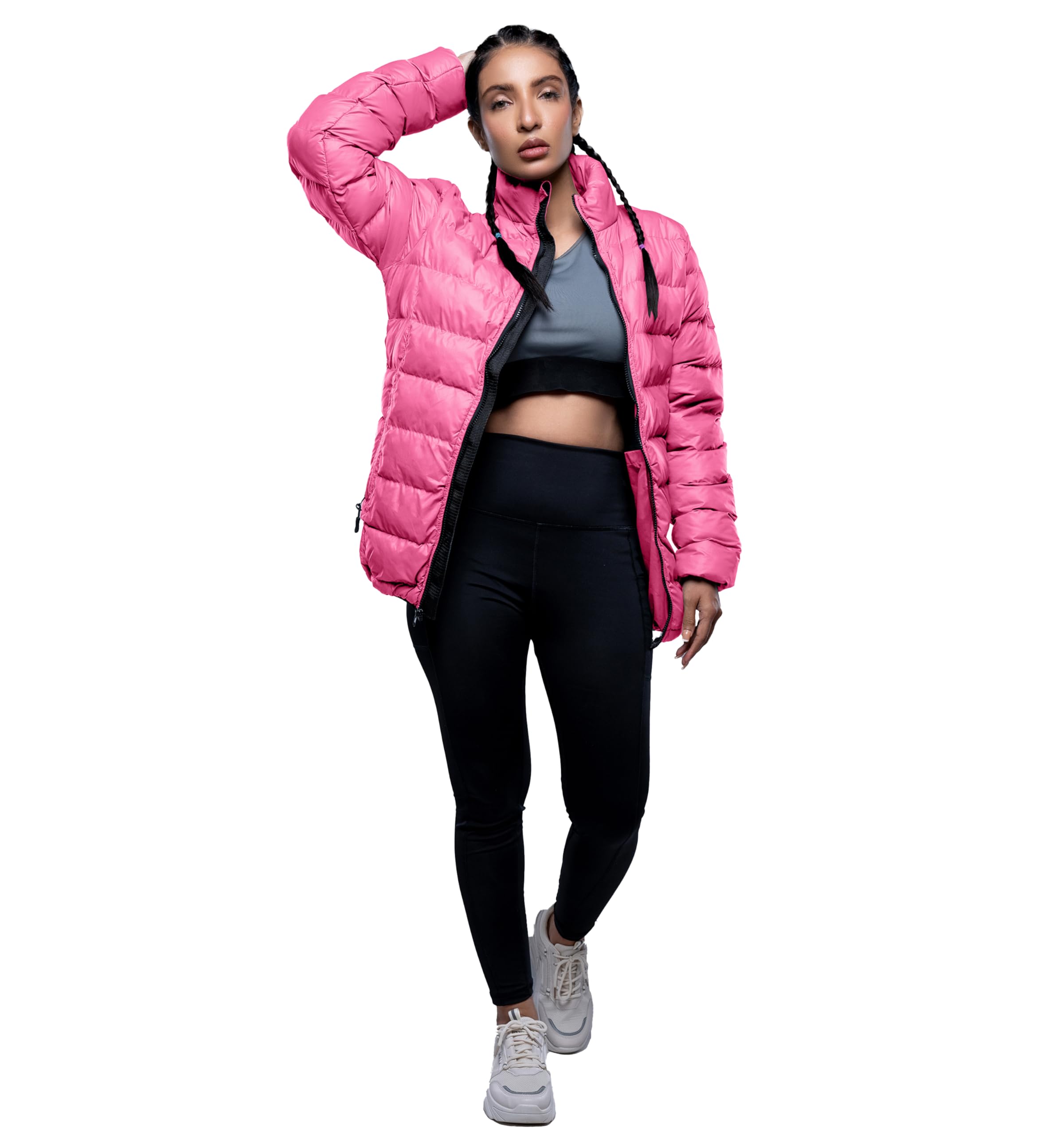 32 Degrees Women's Lightweight Packable Puffer Jacket with Hood - Quilted Winter Coat, Foldable Warm Puffer Coat for Outdoor Activities, Travel & Daily Commute