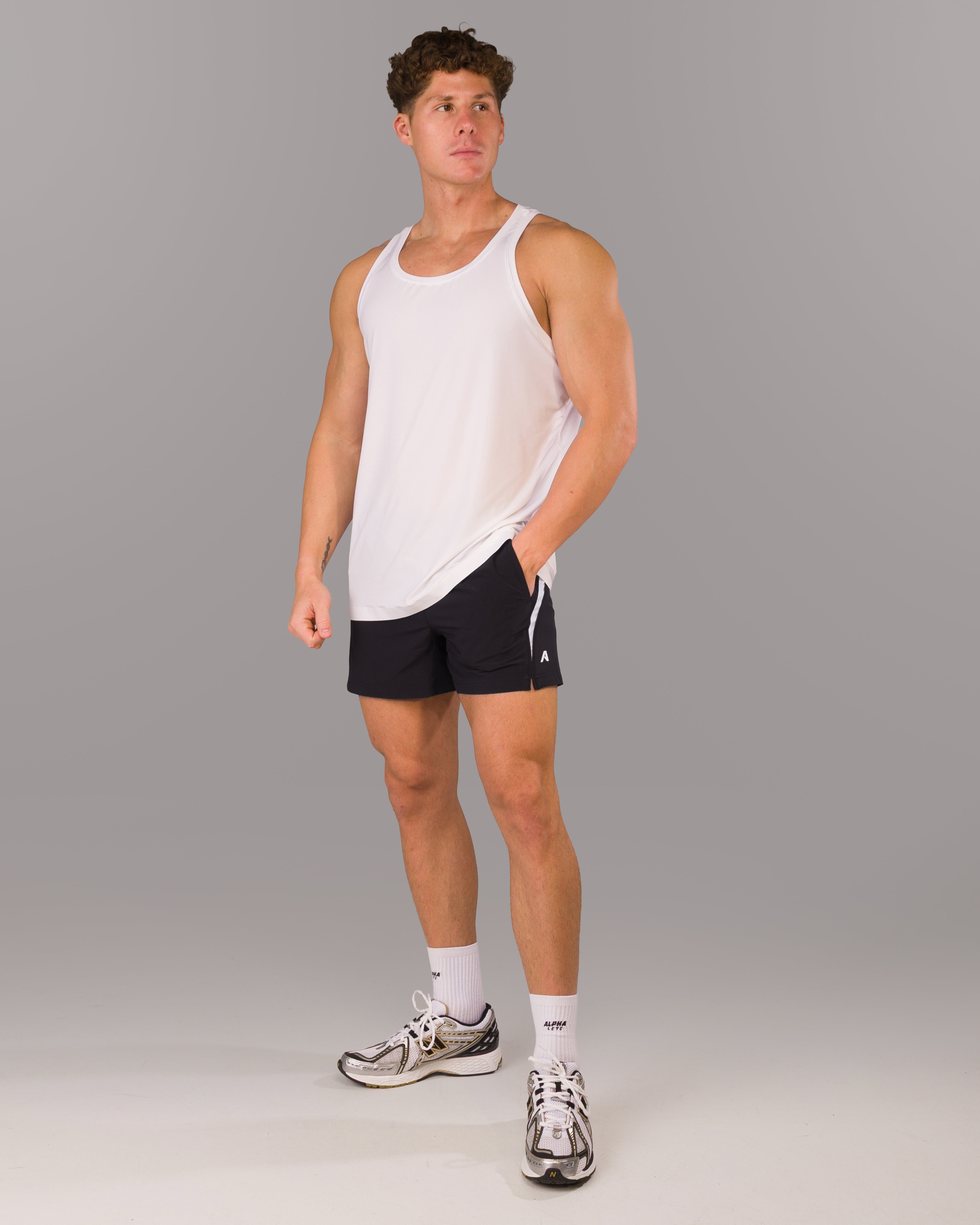 Dynamic Panel Shorts for Men - Black & White Athletic Running Shorts for Gym, Workout, and Casual Wear
