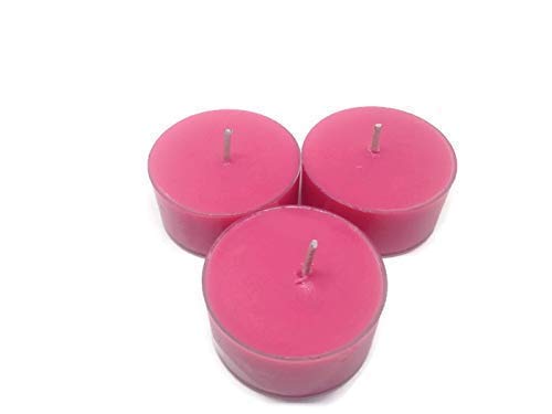 100% Pure Organic Pink Unscented Kosher Vegan Soy Wax Tealight Candles - Pack of 50 for Home Decor, Romantic Dinners, Spa Relaxation & Wedding Centerpieces