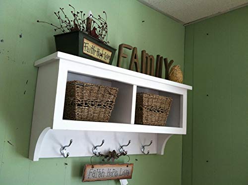 **Wooden Cubby Shelf Organizer with Storage Bins - Wall Mounted Cubbie Storage for Kids Room, Entryway & Closet Organization**