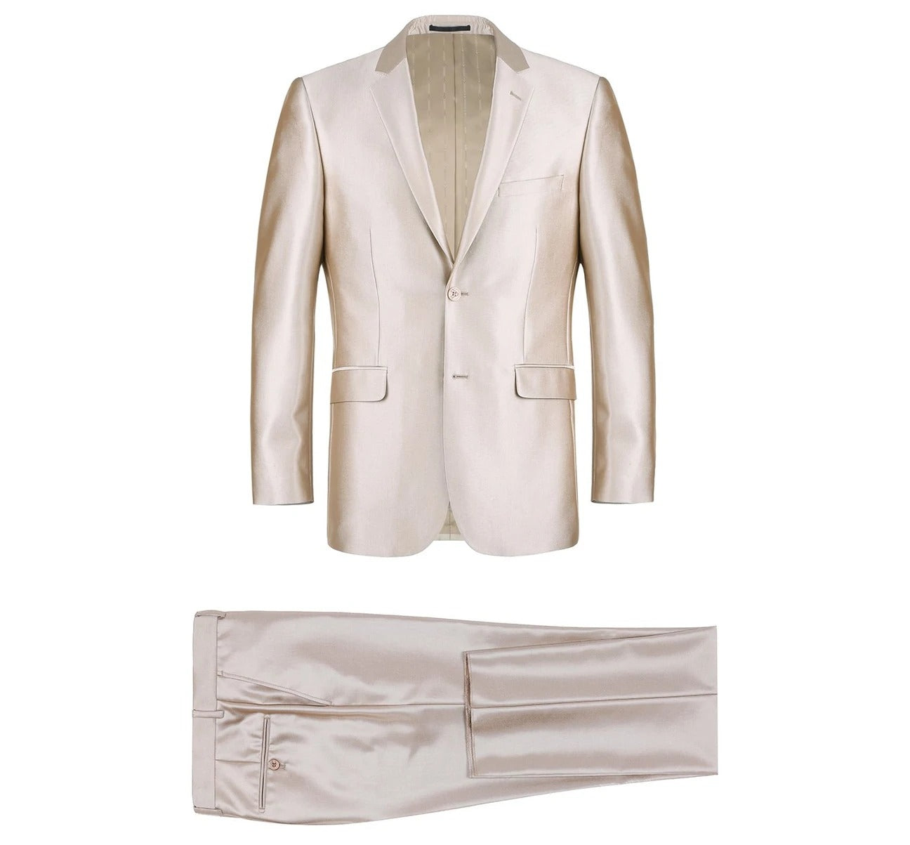 Alessandro Vitello by Renoir Sharkskin Classic Fit Italian Styled Two Piece Suit 207 | Premium Men's Business Attire for Weddings, Office & Formal Events