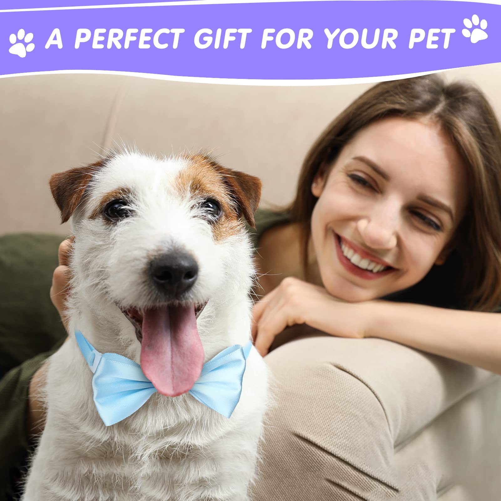 Jexine 60 Pcs Adjustable Dog Bow Ties & Cat Collar Accessories - Premium Pet Grooming Bows for Small & Medium Dogs & Cats - Perfect for Weddings, Birthdays & Parties (Ideal Gift for Pet Lovers)