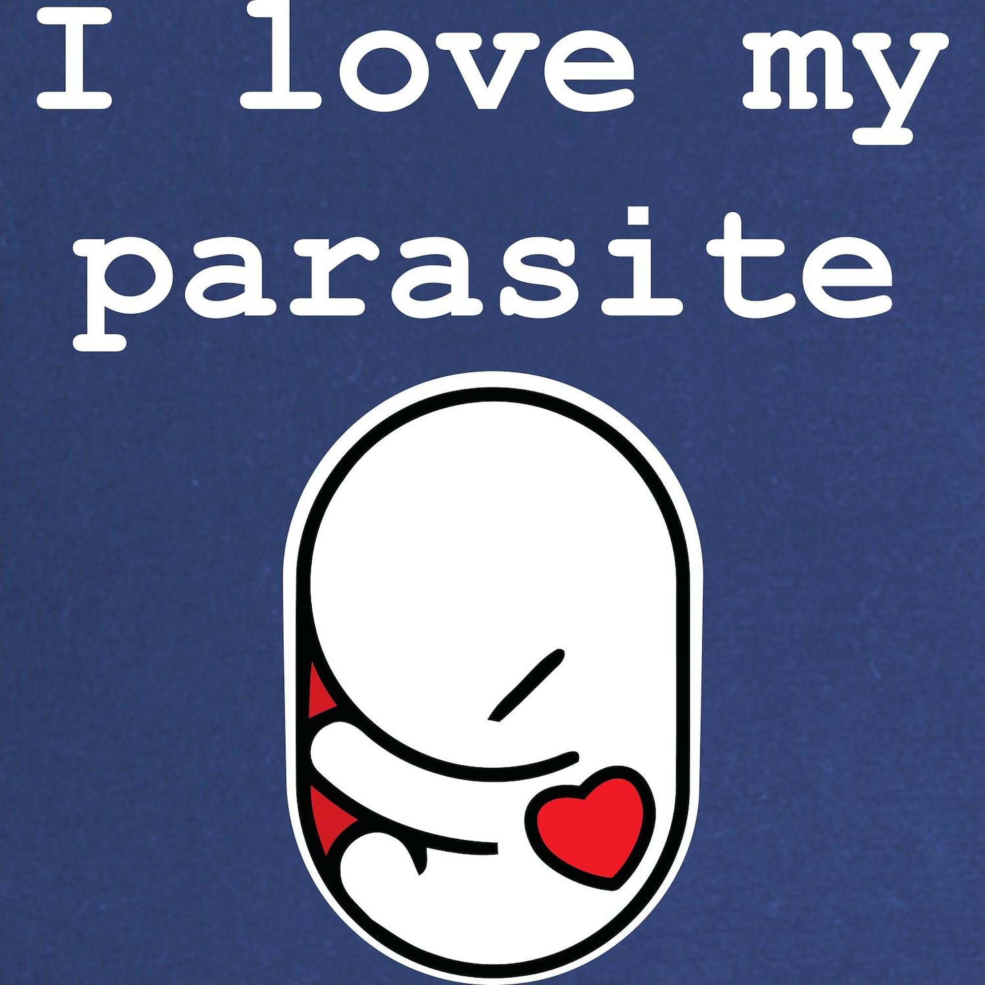 I Love My Parasite Maternity T-Shirt - Women's Ruched Side Dark Tee for Pregnancy Announcements & Baby Showers | Comfortable Maternity Wear for Expecting Moms