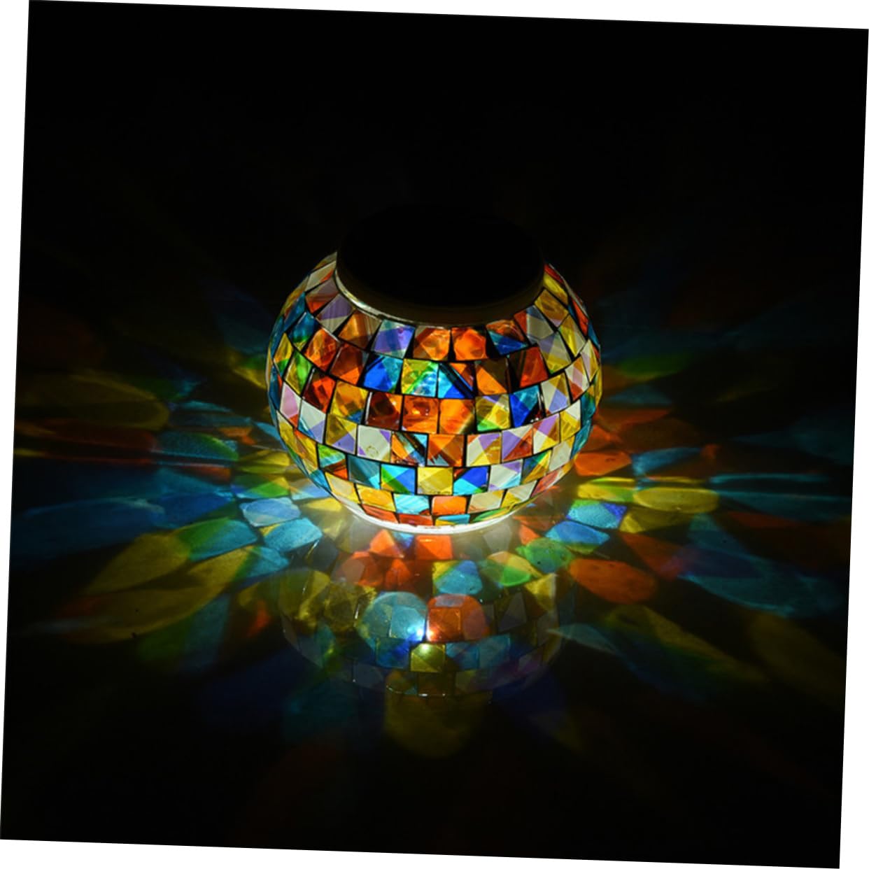 Solar Garden Lights Outdoor - Waterproof Mosaic Solar Lantern with Rainbow LED for Pathway, Lawn & Landscape Decoration | Perfect for Patio, Yard, Garden & Walkway Lighting at Night