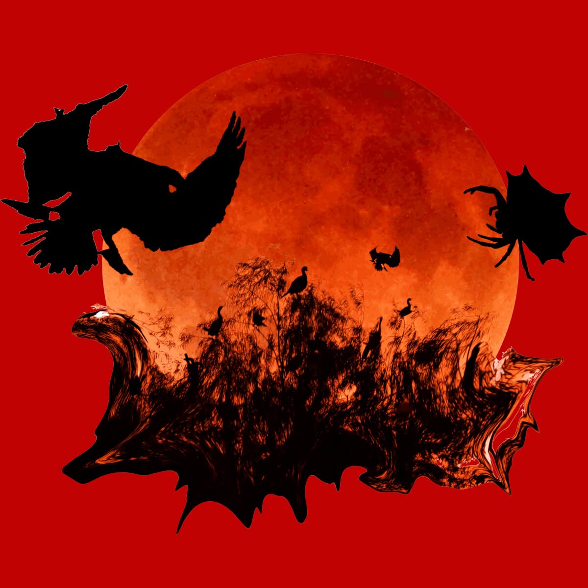 Spooky Halloween Blood Moon Eclipse Tank Top for Men - Gothic Style