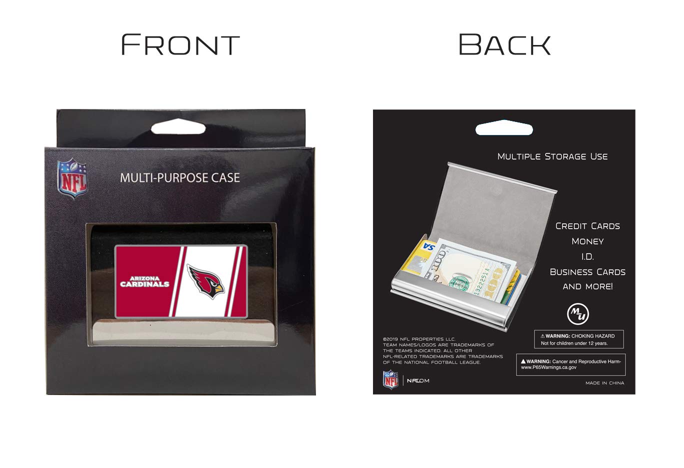 NFL Multi-Purpose Carrying Case with Card Slots - Holds Business Cards, Credit Cards, Cash & Essentials | Perfect for Travel, Work & Game Day Accessories