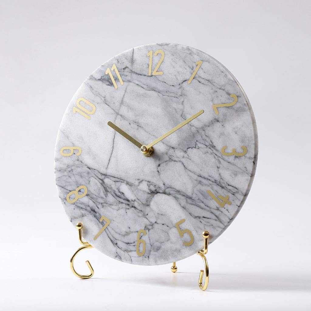 9.8 Inch Modern Table Clock - Minimalist Desk Clock with Color Dial for Bedroom, Living Room, Study & Fireplace | Stylish Shelf Decor for Home & Office (Color: E)
