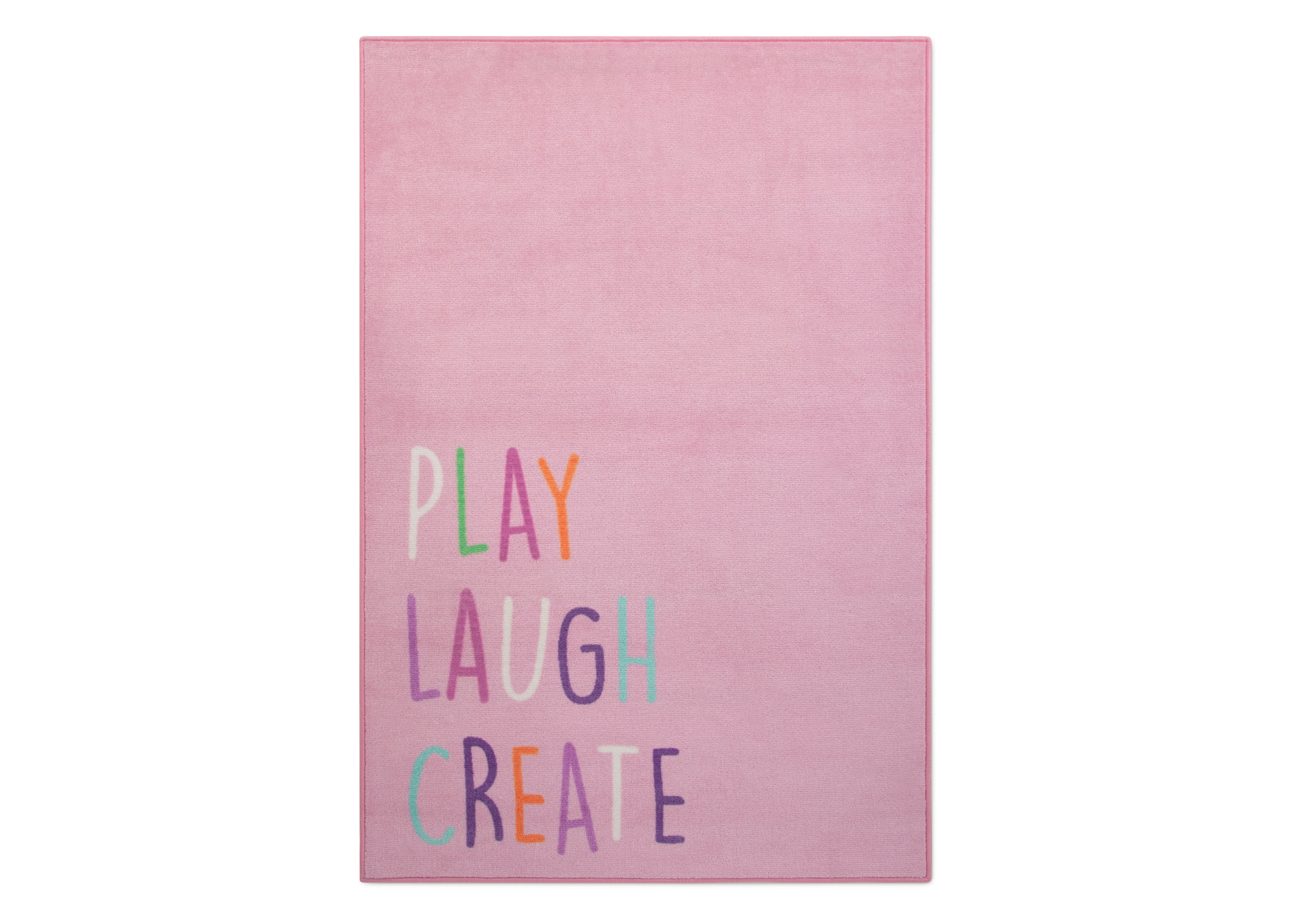 Kids Play Laugh Create Rectangle Area Rug 39x59 Inch - Soft Non-Slip Playmat for Nursery, Playroom & Bedroom