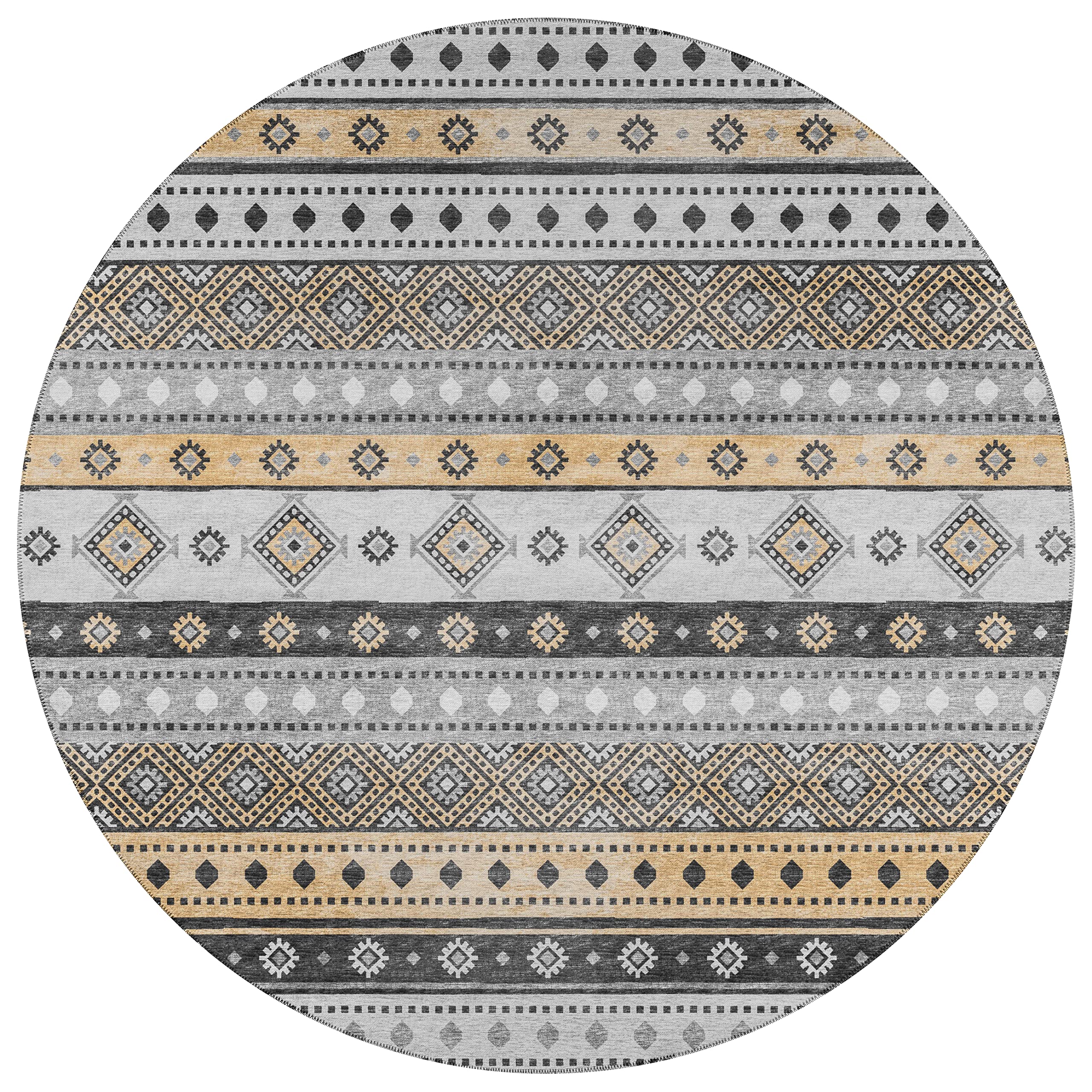 Addison Rugs Yuma AYU42 Gray 8' x 8' Square Area Rug - Soft & Durable for Living Room, Bedroom, or Office Decor