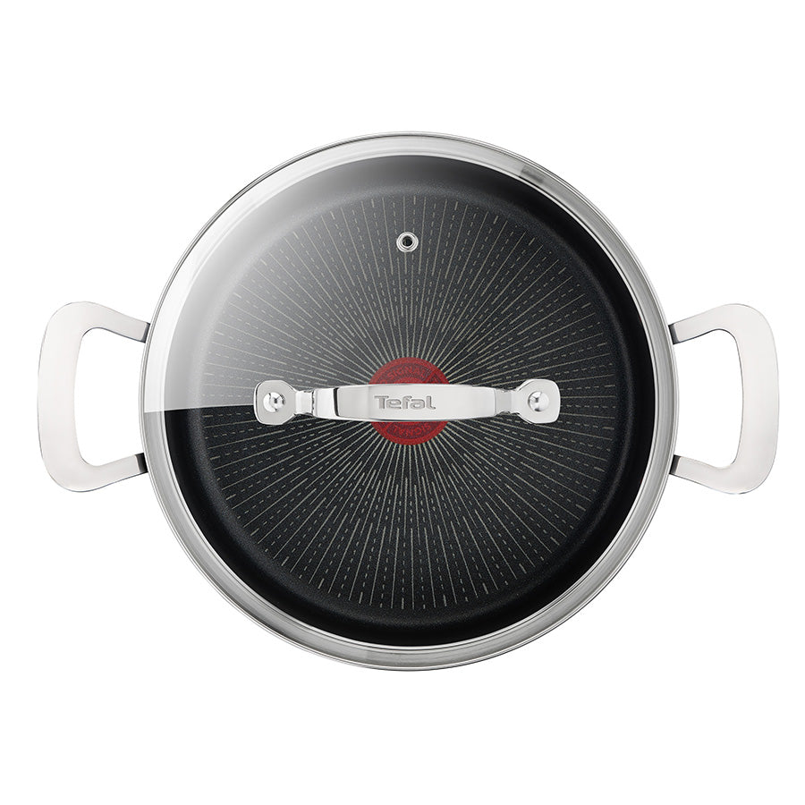 Tefal Unlimited Premium 24cm/5L Non-Stick Induction Stew Pot with Lid - Perfect for Soups, Stews & Slow Cooking on Gas, Electric & Induction Cooktops