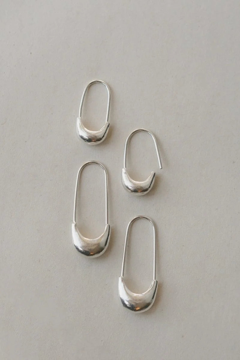 Sterling Silver Safety Pin Earrings for Women - Trendy Punk Fashion Jewelry for Daily Wear & Special Occasions