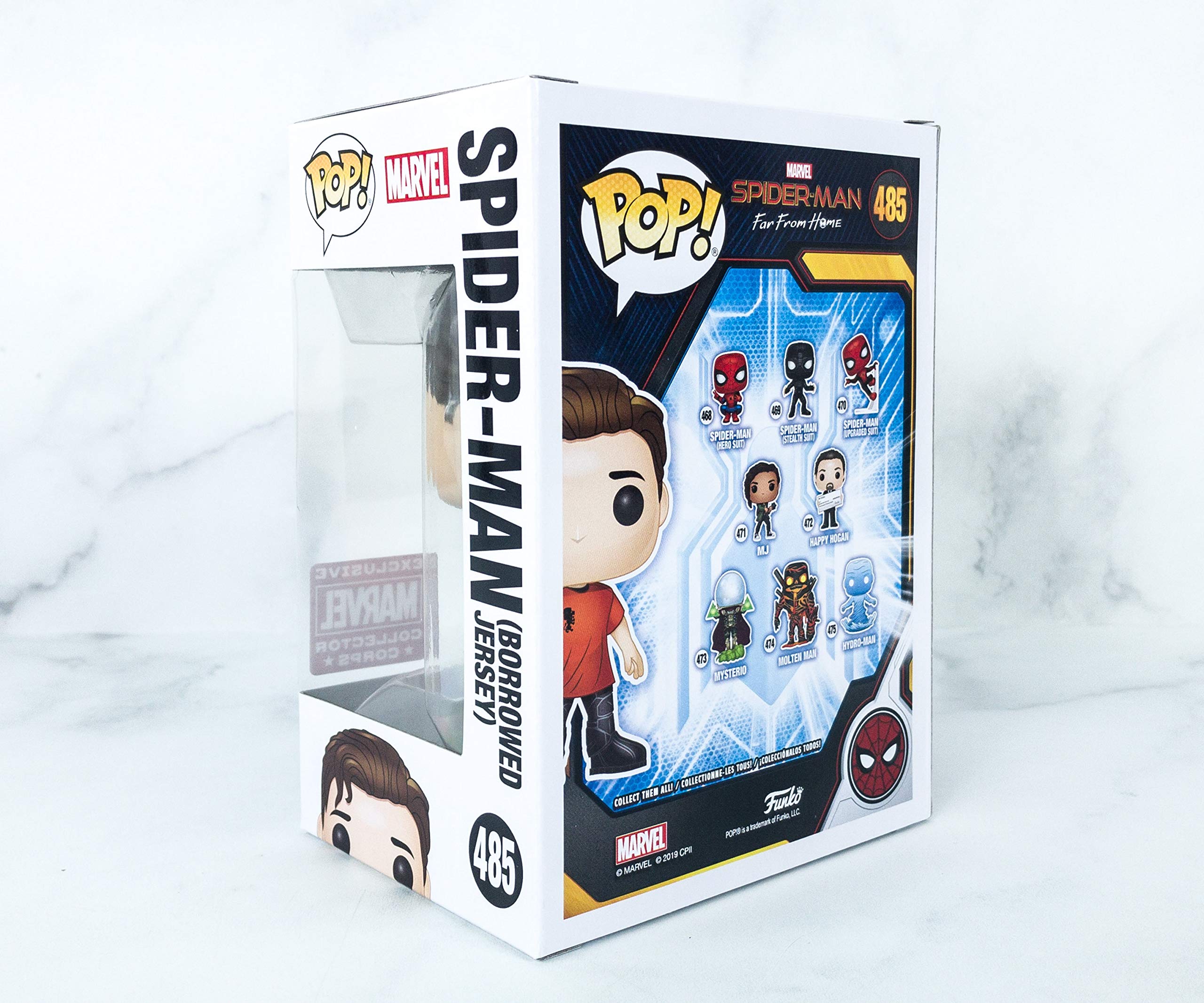 Funko POP! Marvel Spider-Man Far from Home #485 (Borrowed Jersey) Vinyl Figure - Exclusive Collectible for Marvel Fans, Home Decor & Gift for Superhero Lovers