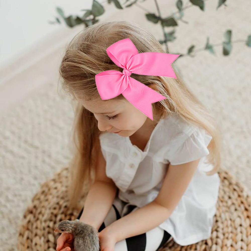 12-Pack 5-Inch Large Grosgrain Ribbon Cheer Bows with Alligator Hair Clips - Stylish Hair Accessories for Little Girls, Teens & Cheerleaders - Perfect for School, Dance, Sports & Special Occasions