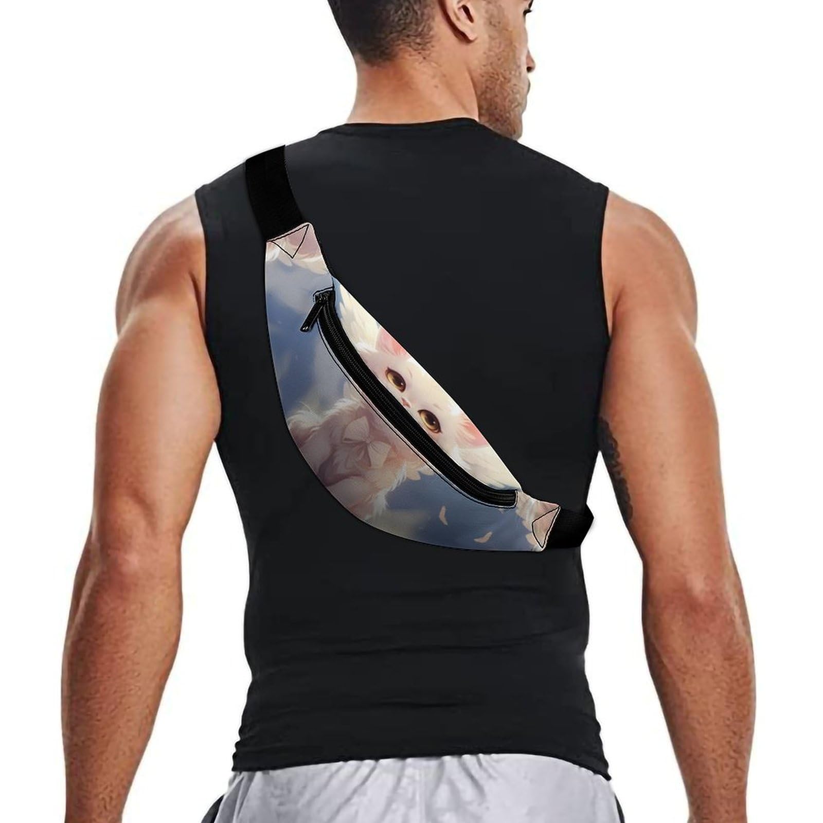 Adjustable Strap Cat Angel Waist Bag - Crossbody Belt Pouch for Women & Men - Perfect for Travel, Hiking, Running & Everyday Use