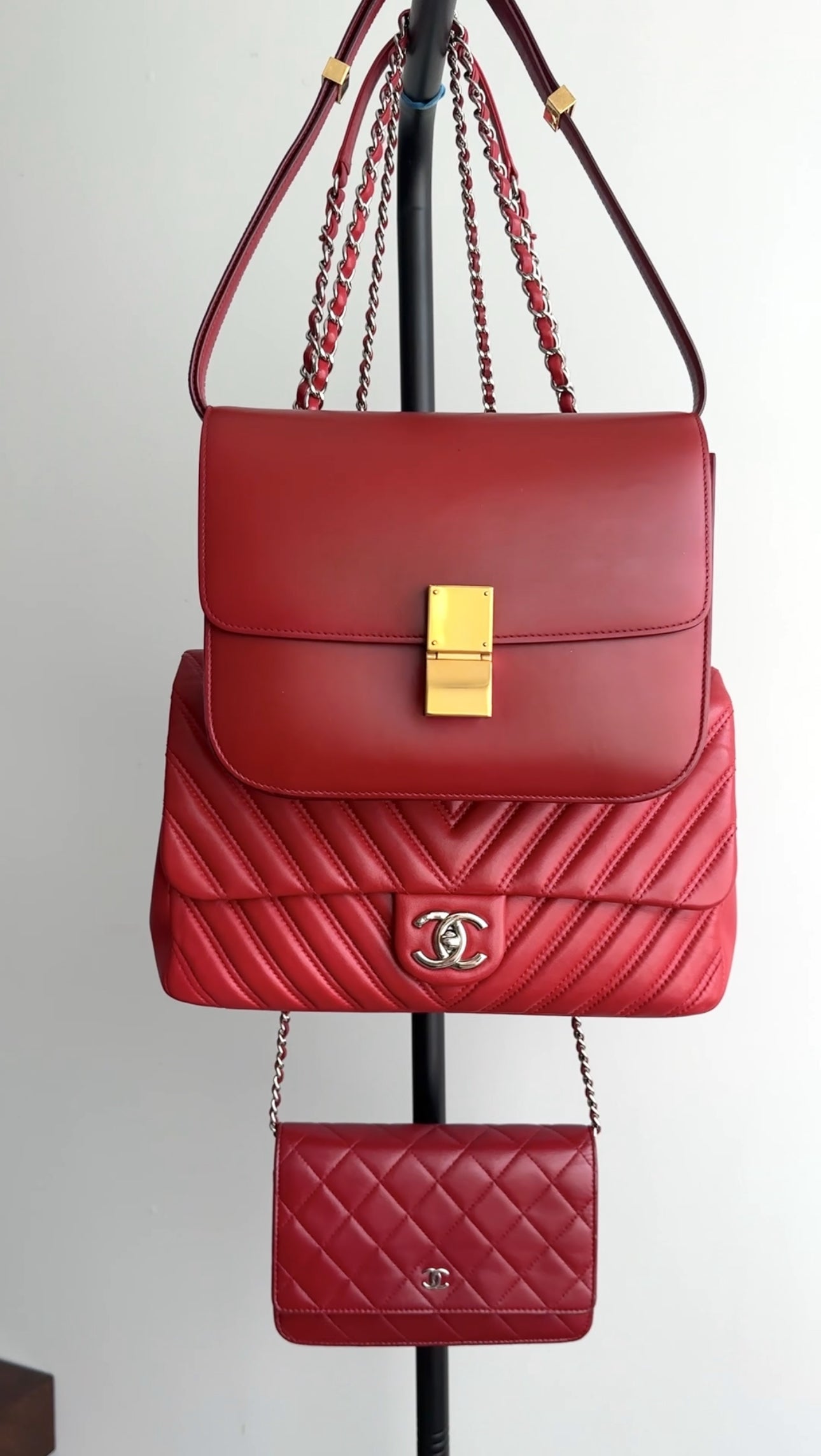 Celine Smooth Red Leather Medium Box Bag - Luxury Handbag for Women, Perfect for Work, Travel & Evening Events