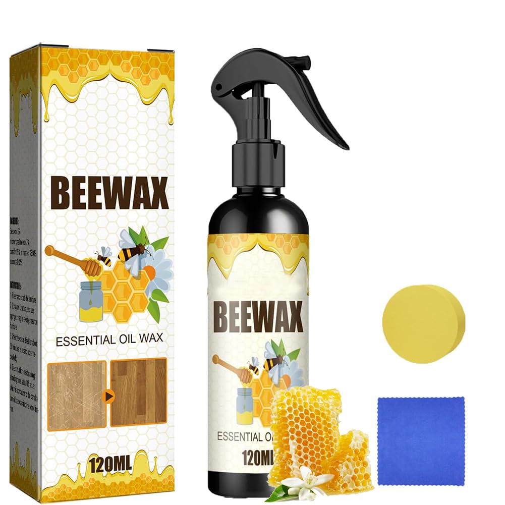 Natural Beeswax Floor Cleaner & Furniture Polish - Micro-Molecularized Wax Spray for Wood Floors, Tables & Cabinets | Eco-Friendly Wood Care for Home & Office