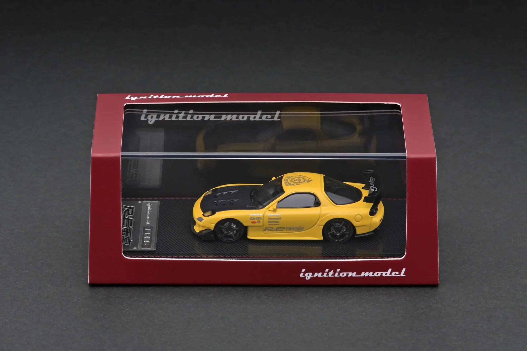 1:64 Scale Mazda RX-7 FD3S RE Amemiya Yellow Diecast Model Car - Collectible Toy for Racing Enthusiasts & Display for Home/Office Decor