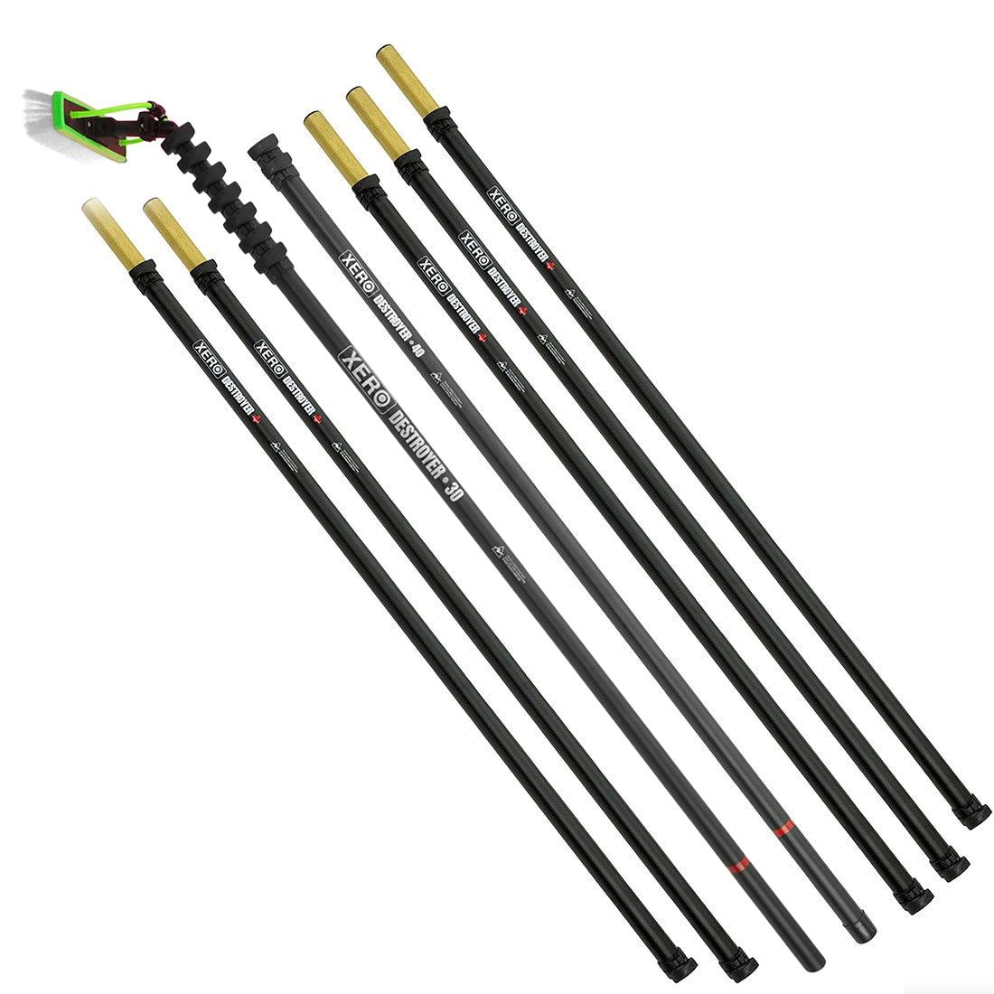 XERO Destroyer Water Fed Pole - Professional Window Cleaning Kit for High Rise Buildings & Hard-to-Reach Areas | Perfect for Commercial & Residential Use