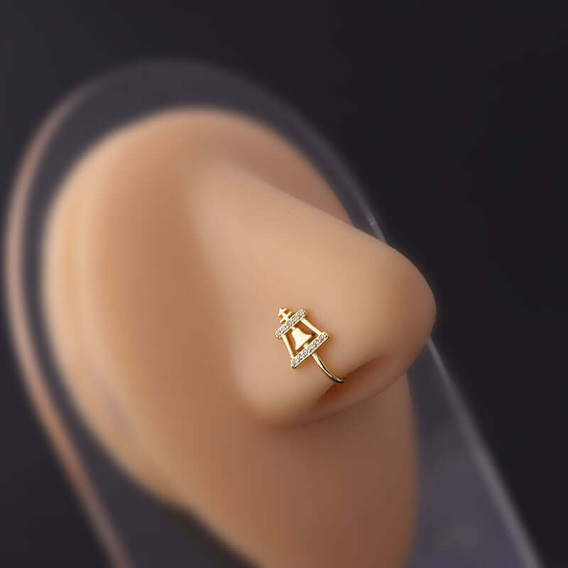 18K Gold Plated Fake Nose Ring & Nose Cuff - Elegant Pearl Nose Jewelry for Women | Perfect for Parties, Weddings & Special Occasions | HSPJ696