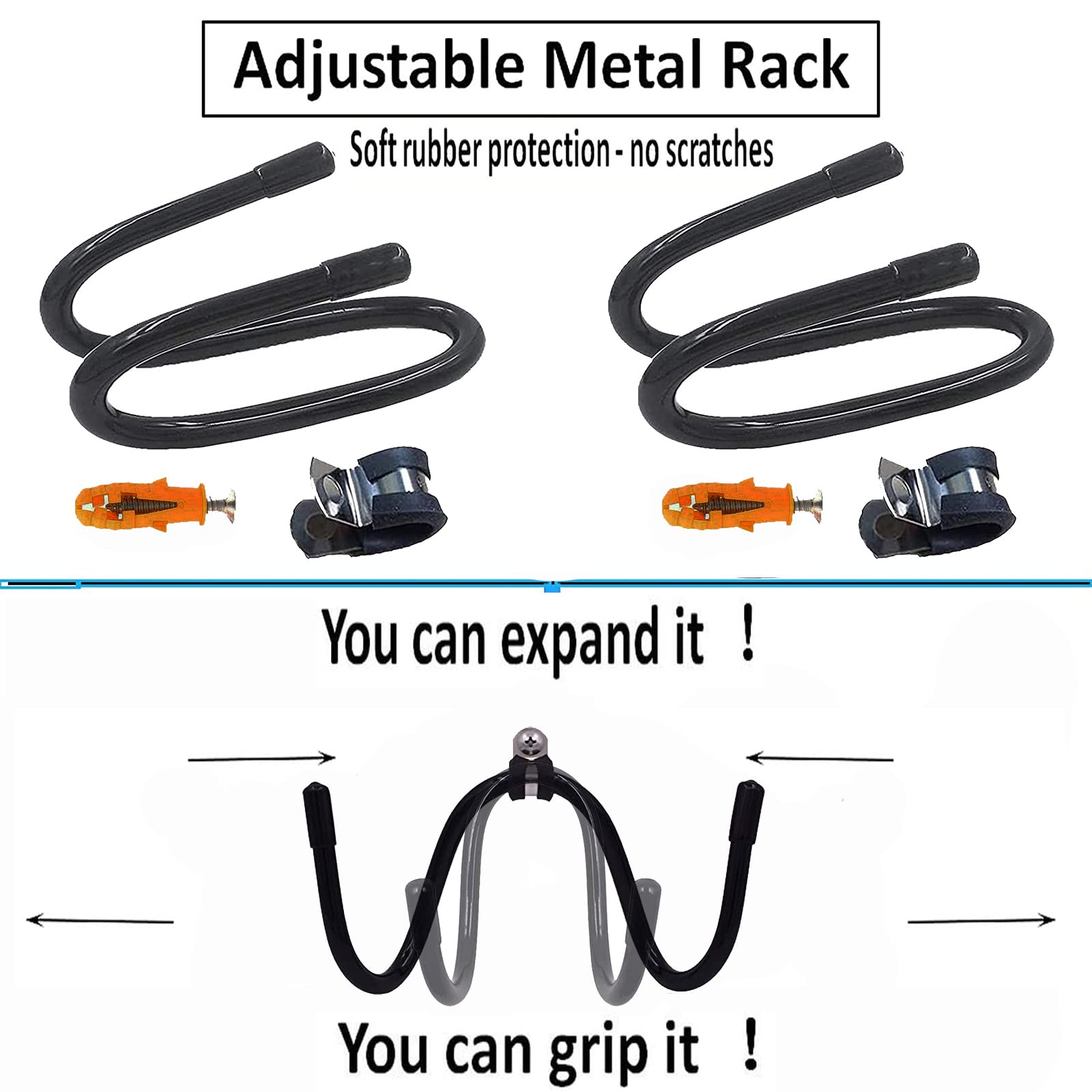 2 Pack Vacuum Hose Holder - Wall Mount Storage Rack for Canister Vacuum Cleaners - Garage & Shop Organization