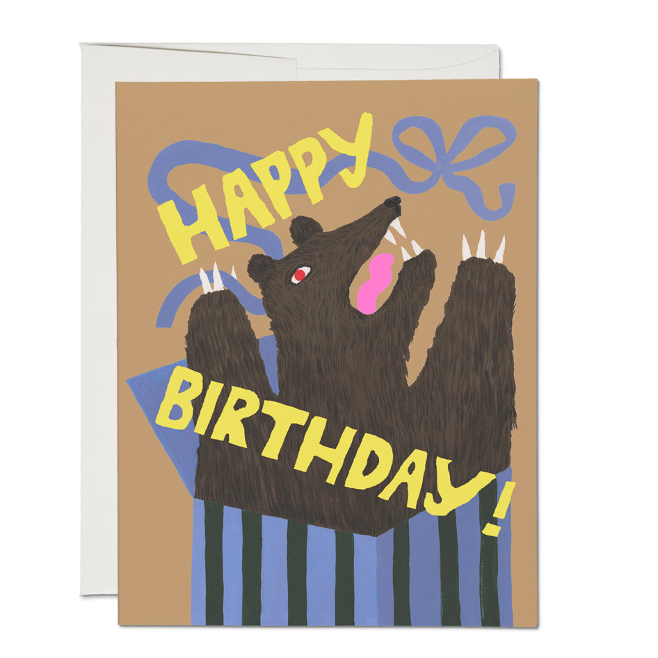 Bear Surprise Greeting Card - Cute & Unique Birthday Card for Kids, Friends & Family - Perfect for Birthdays, Anniversaries & Special Occasions