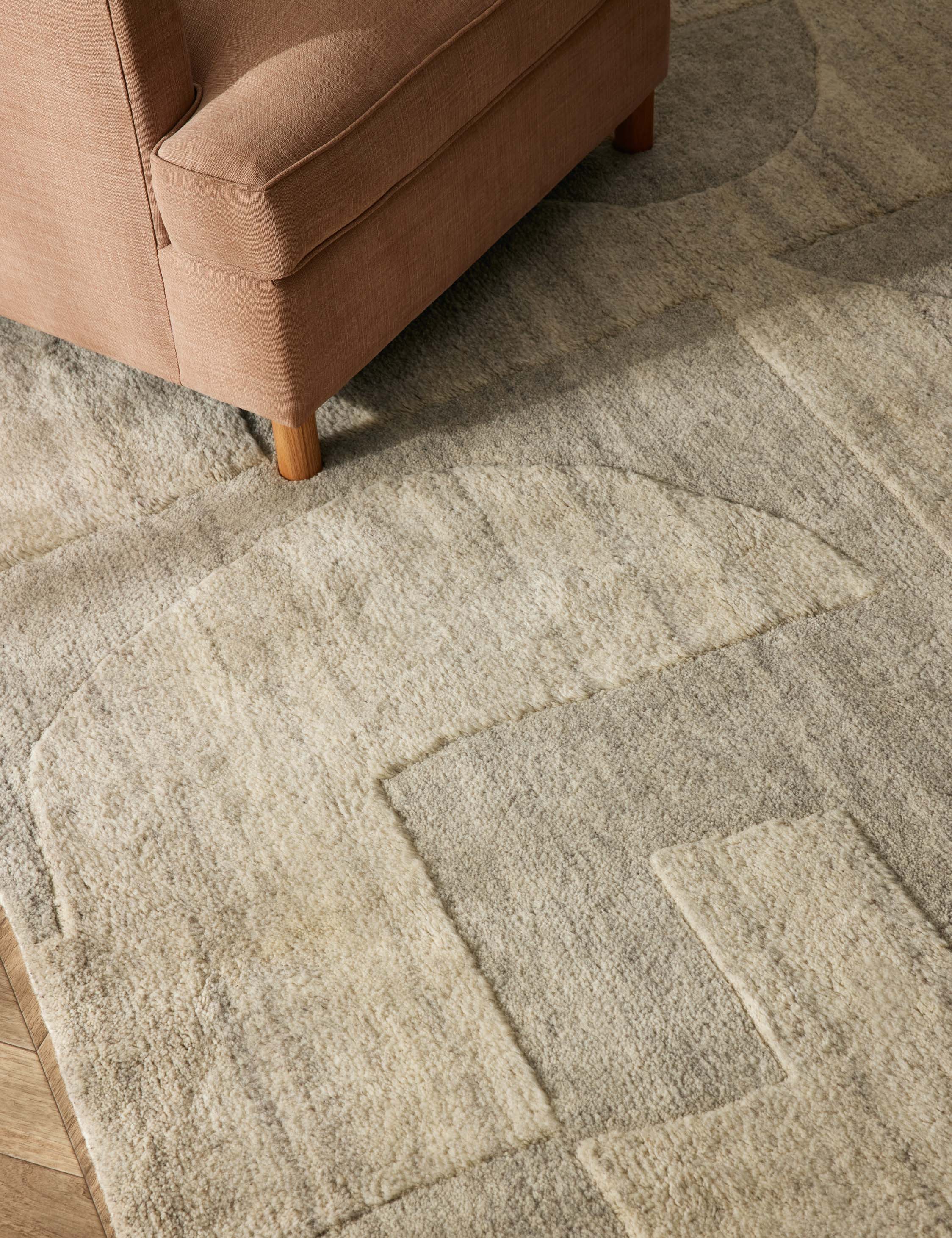 Handmade Wool Rug Swatch - 18x18 Inches, Fia Collection - Perfect for Living Room, Bedroom, or Office Decor
