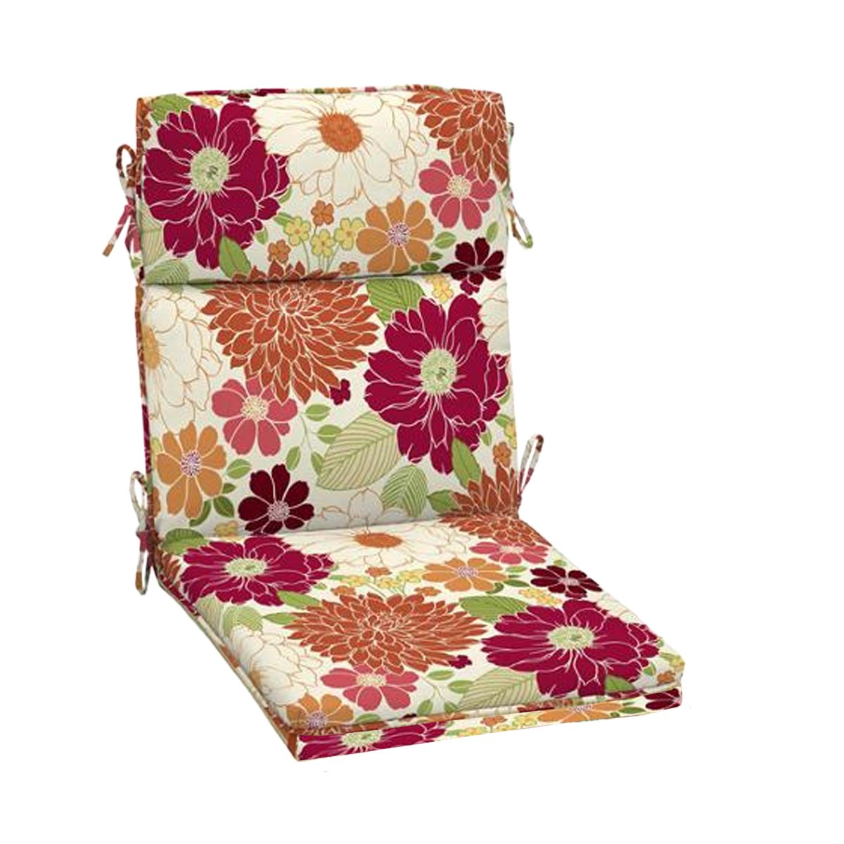 Outdoor Dining Chair Cushions Set of 4 - 44x21x4.50 Inch Waterproof Polyester Cushions with Zipper Closure - Floral Pattern Patio Furniture Cushions for Garden, Deck & Poolside Use