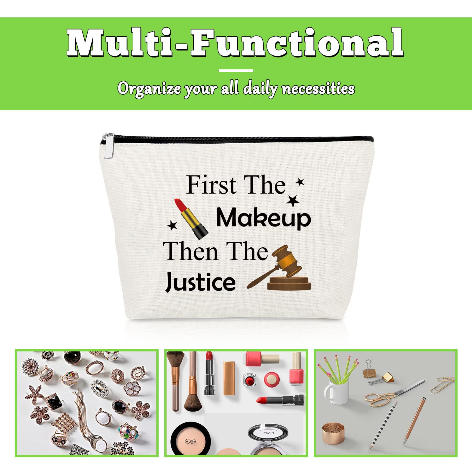 Future Lawyer Gift Makeup Bag - Attorney Gifts for Women & Law Students - Birthday & Graduation Cosmetic Pouch - Perfect for Paralegals, Prosecutors & Legal Professionals - Ideal for Court, Office & Law School Essentials