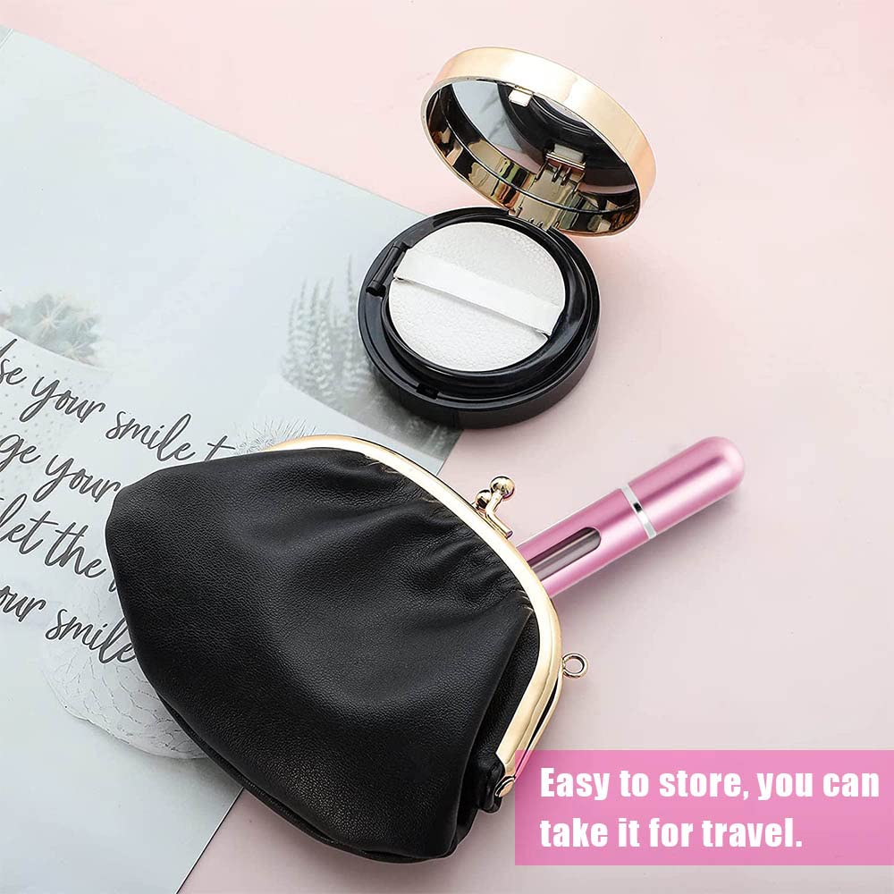 5ML Refillable Perfume Atomizer - Portable Travel Perfume Spray Bottle for Women & Men, Leak-Proof Mini Perfume Dispenser for Business Trips, Gym, Dating & Outdoor Activities (Pink)