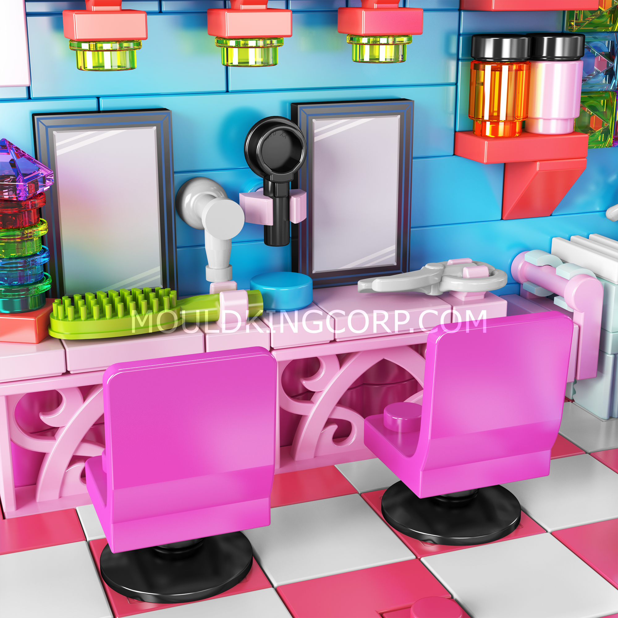 Mould King 24037 Hair Salon Day Building Blocks Set - 388 Pieces Creative Construction Toy for Kids | Pretend Play, STEM Learning & Gift Idea for Children Ages 6+
