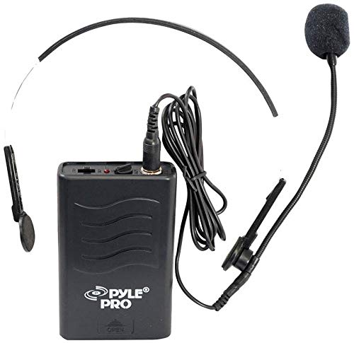 Pyle PDWM2700 2-Channel VHF Wireless Microphone System - Battery Operated Handheld Mic & Belt Pack Transmitter with Headset Mic, Rack Mountable - Ideal for Live Performances, Karaoke, Public Speaking & Events