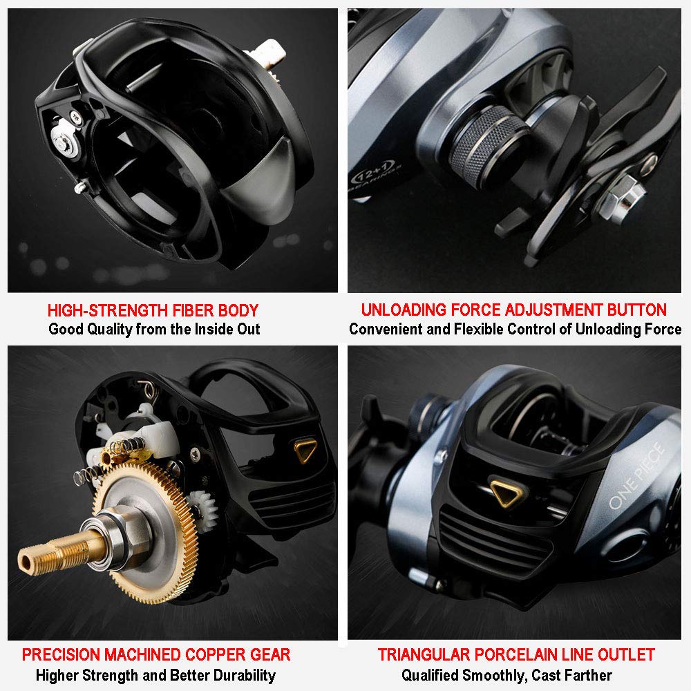 Premium Offshore Baitcasting Reel - Carbon Fiber Lightweight Design with One-Piece Handle | 7.1:1 High Speed Gear Ratio | 12+1BB Magnetic Brake System | Saltwater Boat Fishing Reel (HZ100-Right Hand) - Perfect for Deep Sea Fishing & Big Game Angling