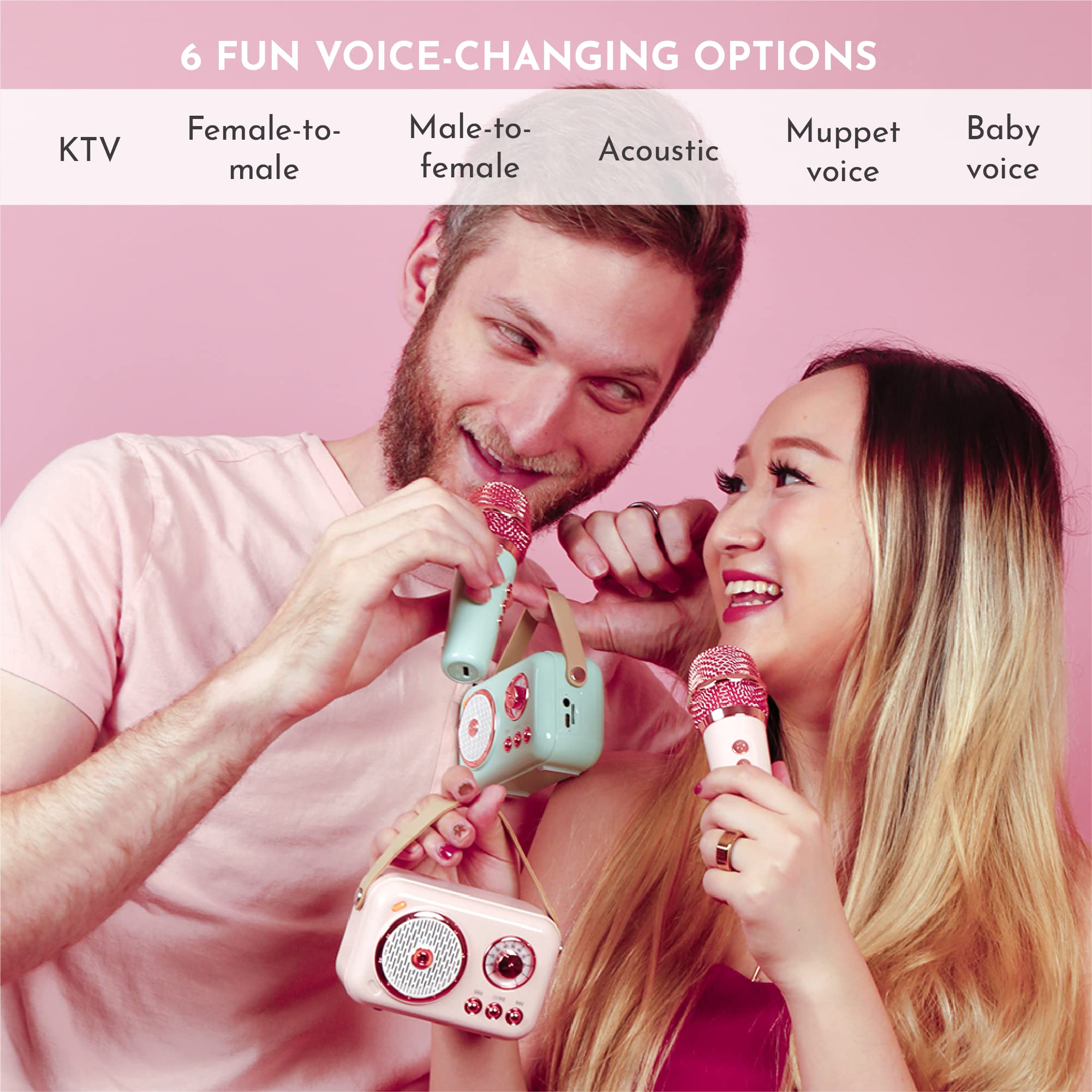 Multitasky Bluetooth Karaoke Machine with Wireless Microphone - Portable Home Party Speaker for Adults & Kids - Perfect for Birthday Celebrations, Family Gatherings and Indoor Entertainment (Blue)