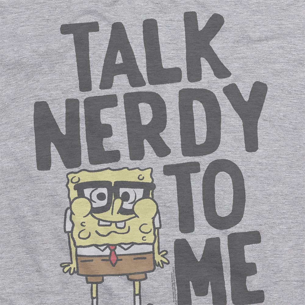 Popfunk Official Spongebob 'Talk Nerdy to Me' Unisex T-Shirt - Soft Ring-Spun Cotton Tee for Men & Women | Perfect for Casual Wear, Cosplay, and Spongebob Fans