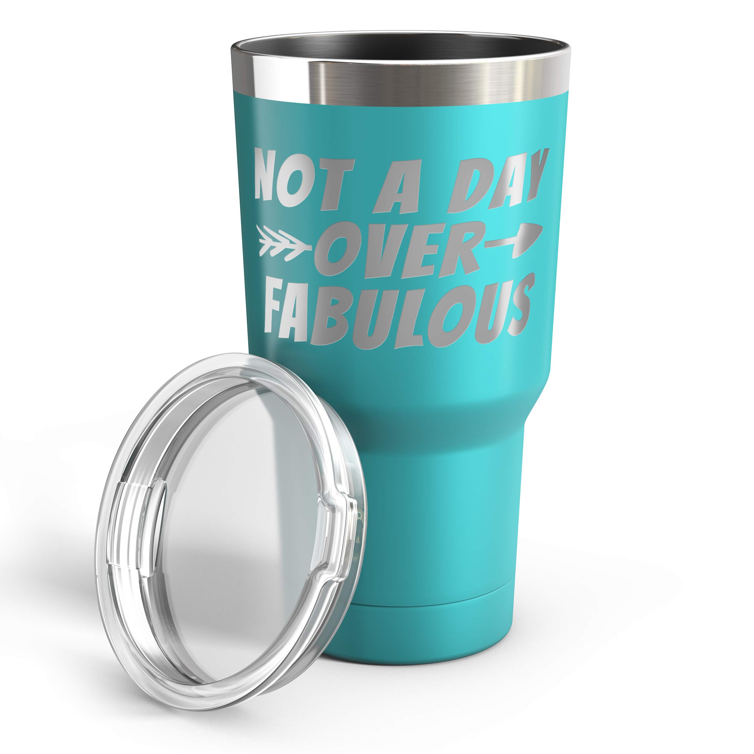 30 oz Stainless Steel Vacuum Insulated Tumbler with Lid - Funny Travel Mug in Teal | Keeps Drinks Hot/Cold for Hours | Perfect for Office, Gym & Road Trips