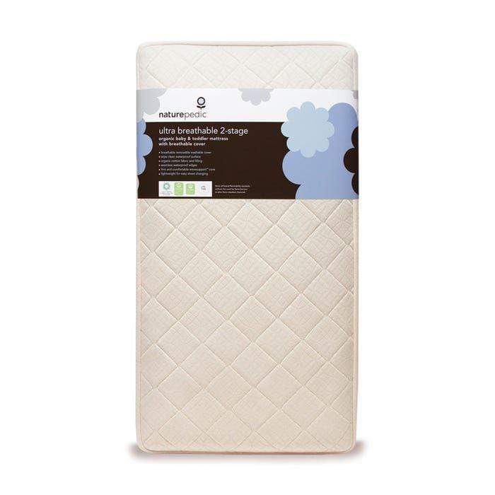 Naturepedic Organic Breathable Ultra 2-Stage Crib Mattress - Non-Toxic, Waterproof Baby Crib Mattress for Newborns & Toddlers | Perfect for Nursery, Daycare & Travel