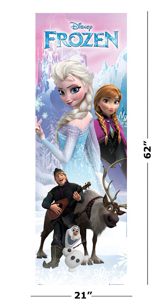 Frozen Disney Movie Door Poster Print - The Cast - 21x62 Inches Poster & Strip Set - Perfect for Kids' Rooms, Themed Parties & Disney Fan Decor
