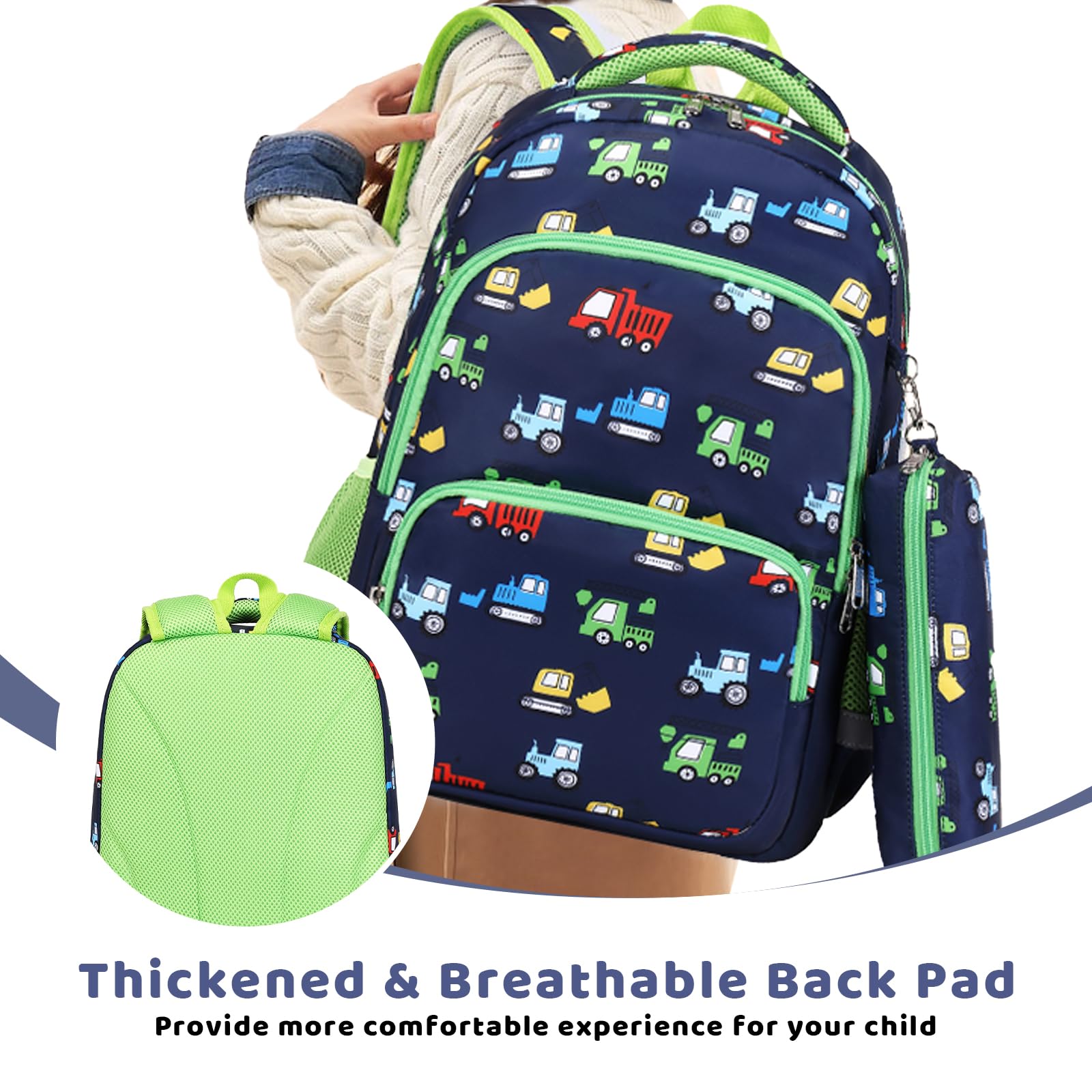 MIRLEWAIY Mermaid Backpack Set for Girls - 3-Piece School Backpack with Insulated Lunch Bag & Pencil Case | Cute Elementary Student Book Bag for School, Travel & Daily Use