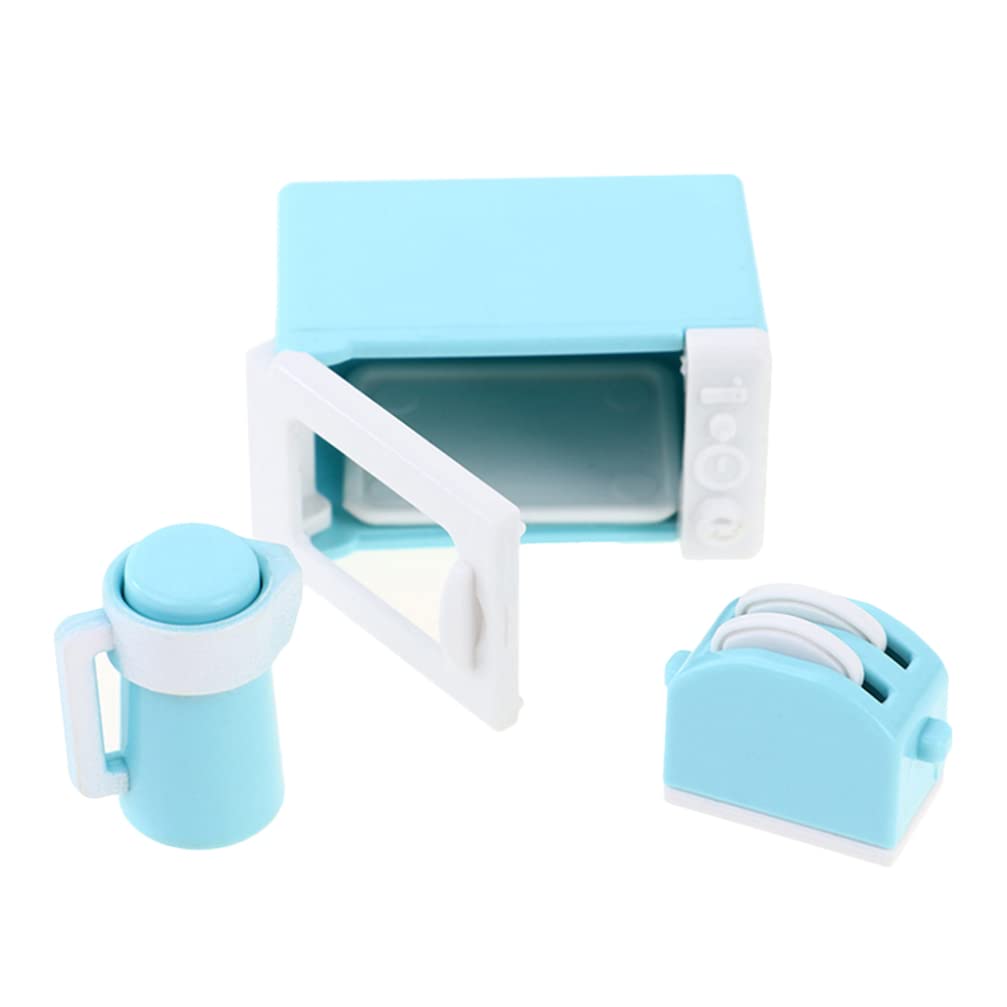 Zerodeko Mini Kitchen Playset for Toddlers - 1 Set Includes Microwave, Kettle & Bread Maker Toy - Pretend Play Kitchen Accessories & Utensils for Girls - Perfect for Role Play, Early Learning & Home Decor